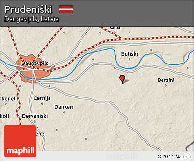 Shaded Relief 3D Map of Prudeniški