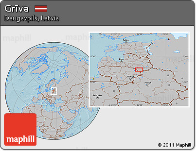 Gray Location Map of Grīva, hill shading