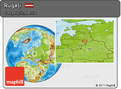 Physical Location Map of Ruģeļi