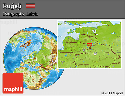 Physical Location Map of Ruģeļi