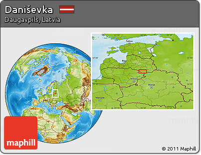 Physical Location Map of Daniševka
