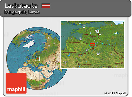 Satellite Location Map of Laskutauka