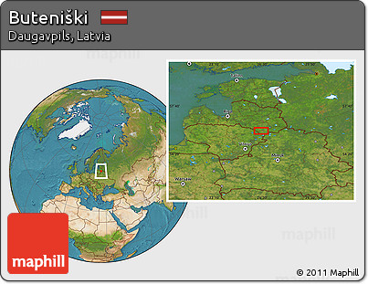 Satellite Location Map of Buteniški