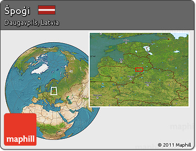 Satellite Location Map of Špoģi