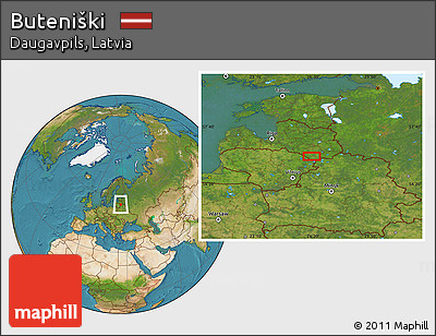 Satellite Location Map of Buteniški