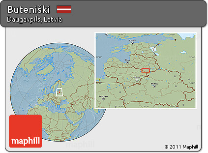 Savanna Style Location Map of Buteniški, hill shading
