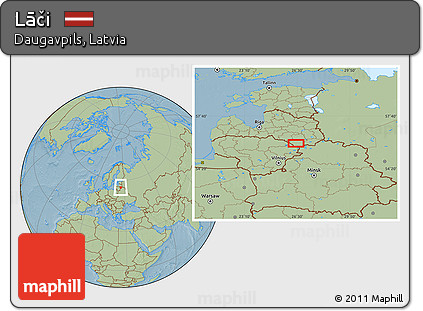 Savanna Style Location Map of Lāči, hill shading