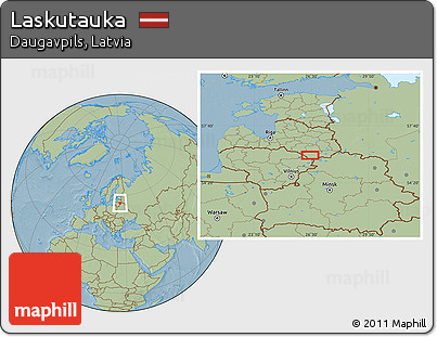 Savanna Style Location Map of Laskutauka, hill shading
