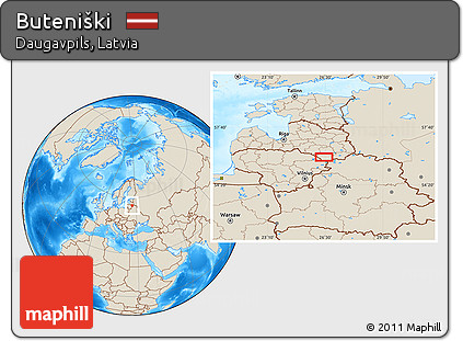 Shaded Relief Location Map of Buteniški