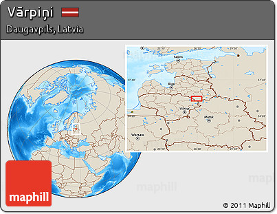 Shaded Relief Location Map of Vārpiņi