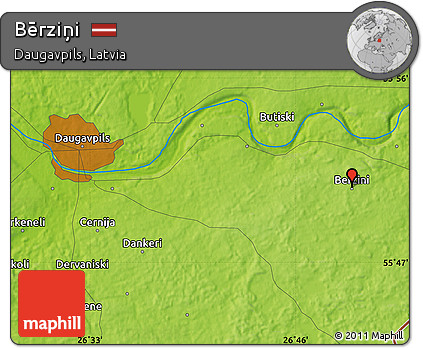 Physical Map of Bērziņi