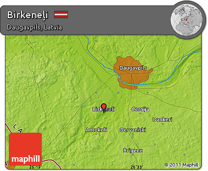 Physical Map of Birkeneļi