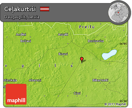 Physical Map of Ceļakurtiši