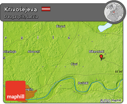 Physical Map of Krivošejeva