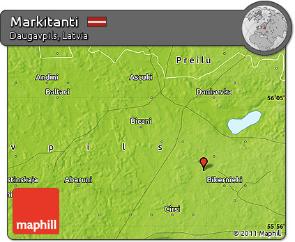 Physical Map of Markitanti