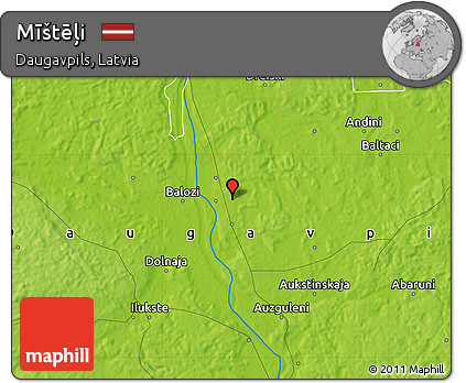 Physical Map of Mīštēļi