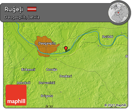Physical Map of Ruģeļi