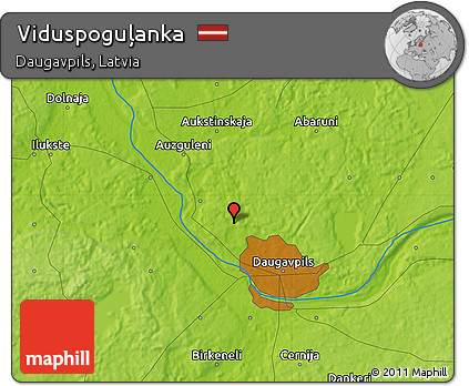 Physical Map of Viduspoguļanka