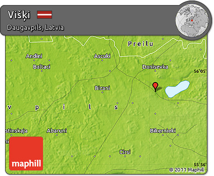 Physical Map of Višķi