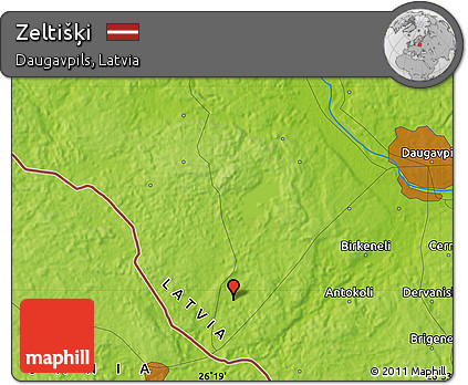 Physical Map of Zeltišķi