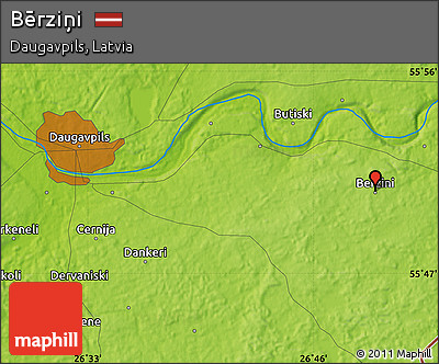 Physical Map of Bērziņi
