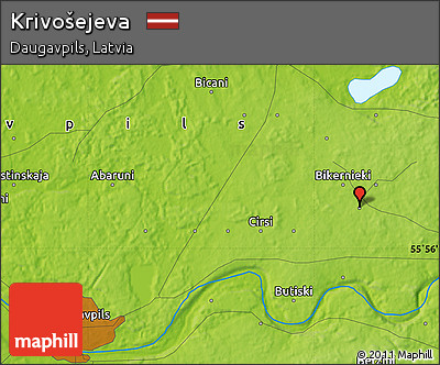 Physical Map of Krivošejeva