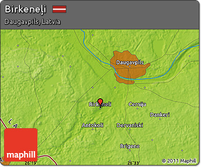 Physical Map of Birkeneļi