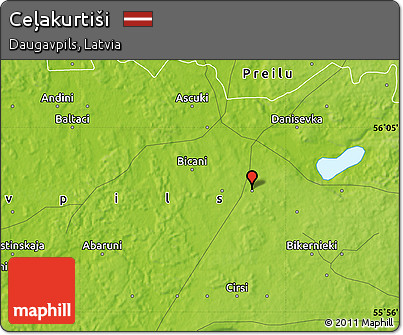 Physical Map of Ceļakurtiši