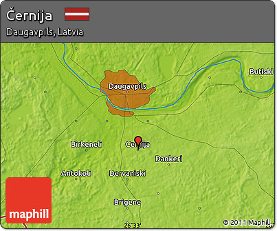 Physical Map of Černija