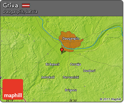 Physical Map of Grīva