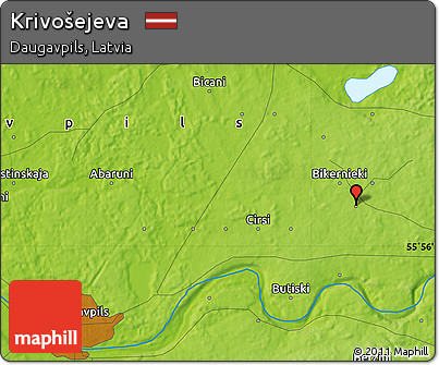 Physical Map of Krivošejeva