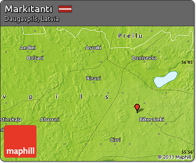 Physical Map of Markitanti