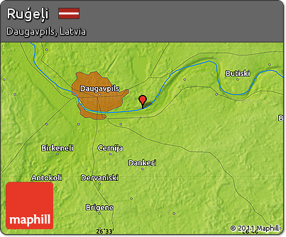 Physical Map of Ruģeļi