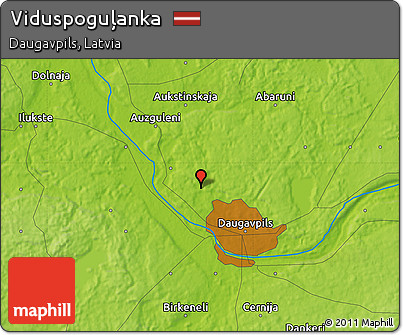 Physical Map of Viduspoguļanka