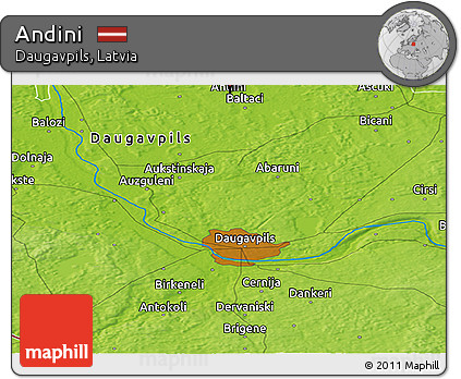 Physical Panoramic Map of Andini