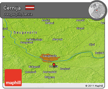 Physical Panoramic Map of Černija
