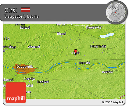 Physical Panoramic Map of Cirši