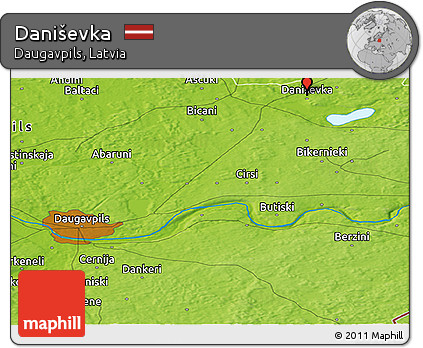 Physical Panoramic Map of Daniševka