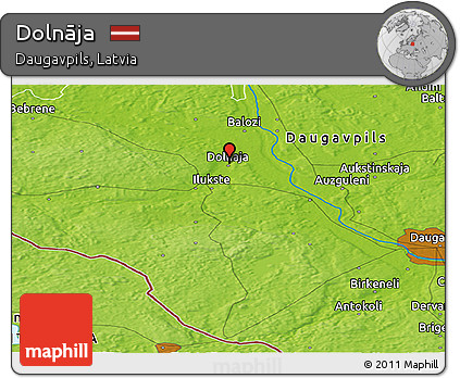 Physical Panoramic Map of Dolnāja