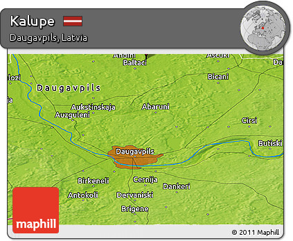 Physical Panoramic Map of Kalupe