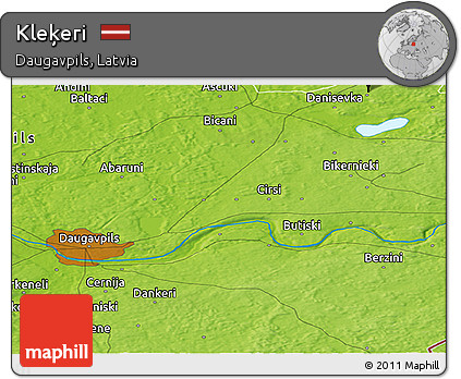 Physical Panoramic Map of Kleķeri