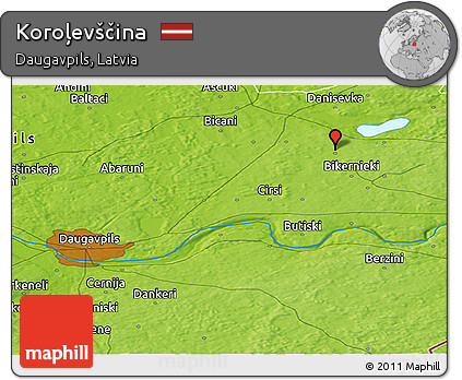 Physical Panoramic Map of Koroļevščina