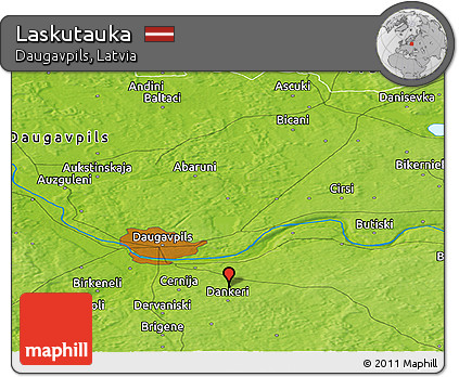 Physical Panoramic Map of Laskutauka