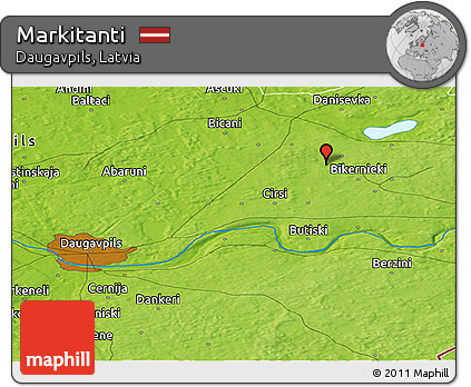 Physical Panoramic Map of Markitanti