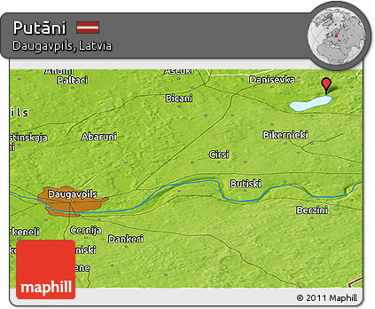 Physical Panoramic Map of Putāni
