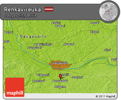 Physical Panoramic Map of Renkavičeuka