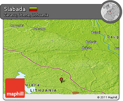 Physical Panoramic Map of Slabada