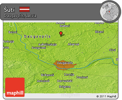 Physical Panoramic Map of Šuti