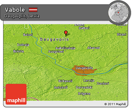 Physical Panoramic Map of Vabole