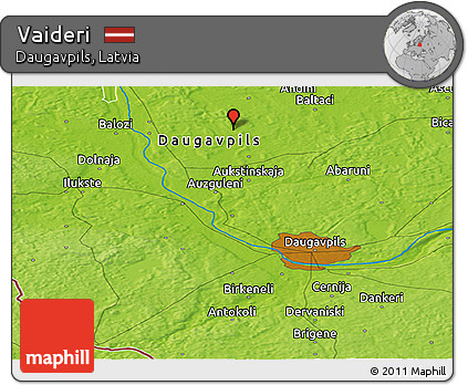 Physical Panoramic Map of Vaideri